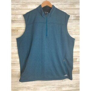 Adidas Men's 2XL Blue Golf Sleeveless Quarter-Zip Polyester Pullover Vest‎